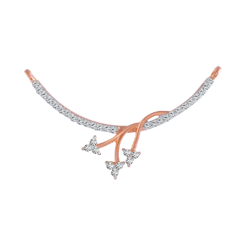 necklaces for couples love -14KT (585) Rose Gold And Diamond Pendant For Women