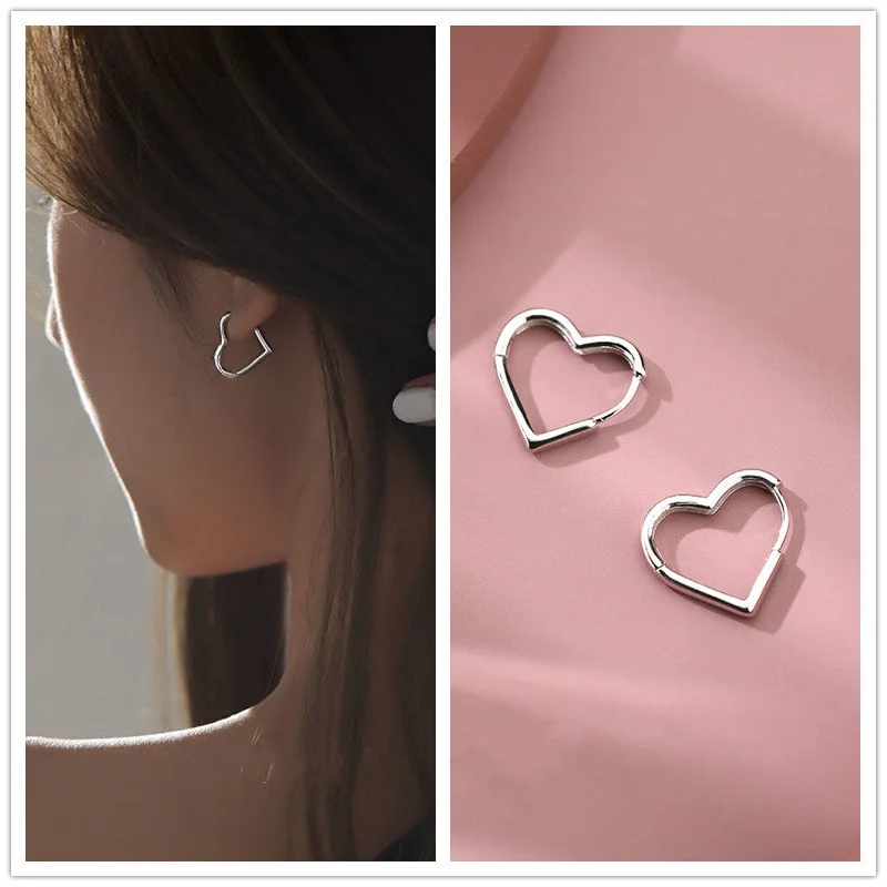 Silver Heart Ear Clip