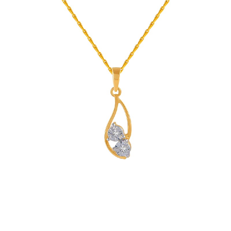 necklaces for vintage lovers -14KT (585) Yellow Gold And Diamond Pendant For Women