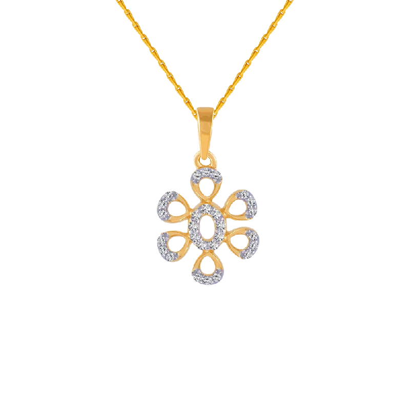 necklaces vintage inspired look -14KT (585) Yellow Gold And Diamond Pendant For Women