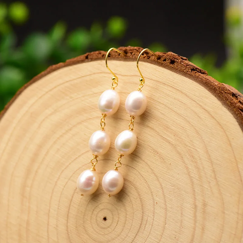 Three Pearl Eardrops