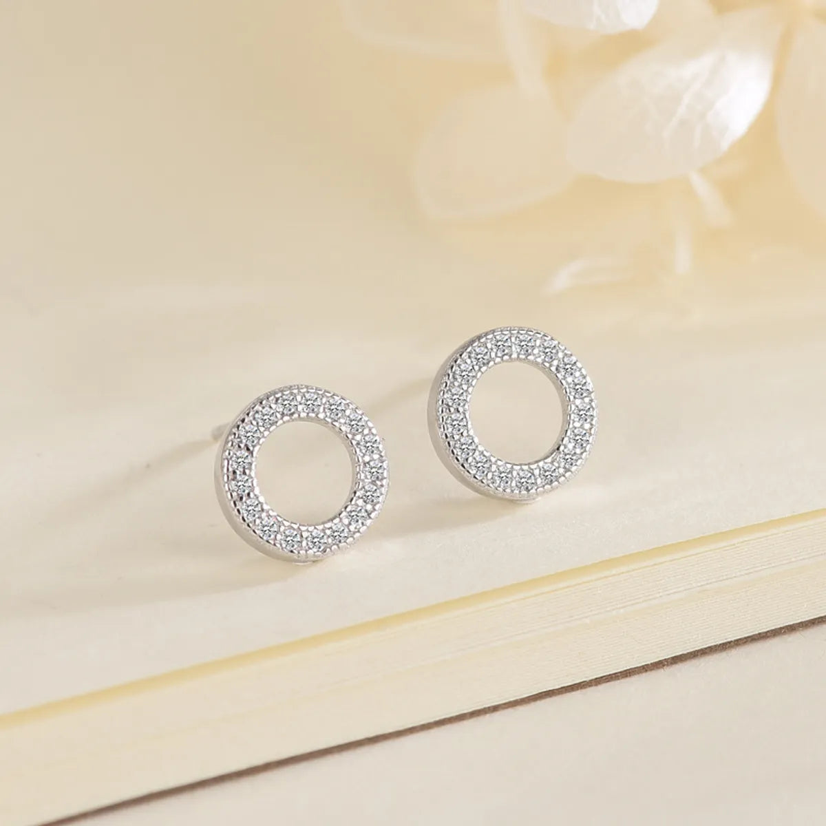 ladies earrings with diamond studs -1 Pair Ig Style Simple Style Round Inlay Sterling Silver Zircon Ear Studs