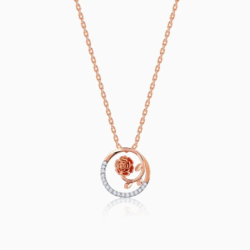 necklaces with sapphire blue -Rose Gold Blissful Shine Diamond Pendant