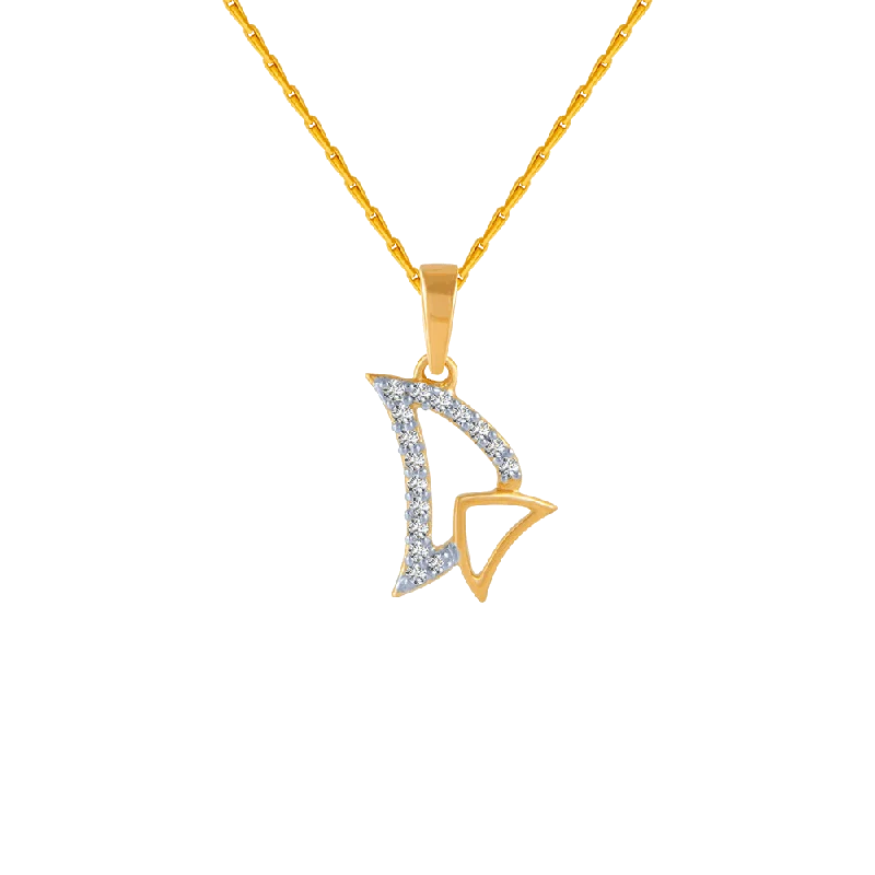 necklaces timeless beauty -14KT (585) Yellow Gold And Diamond Pendant For Women