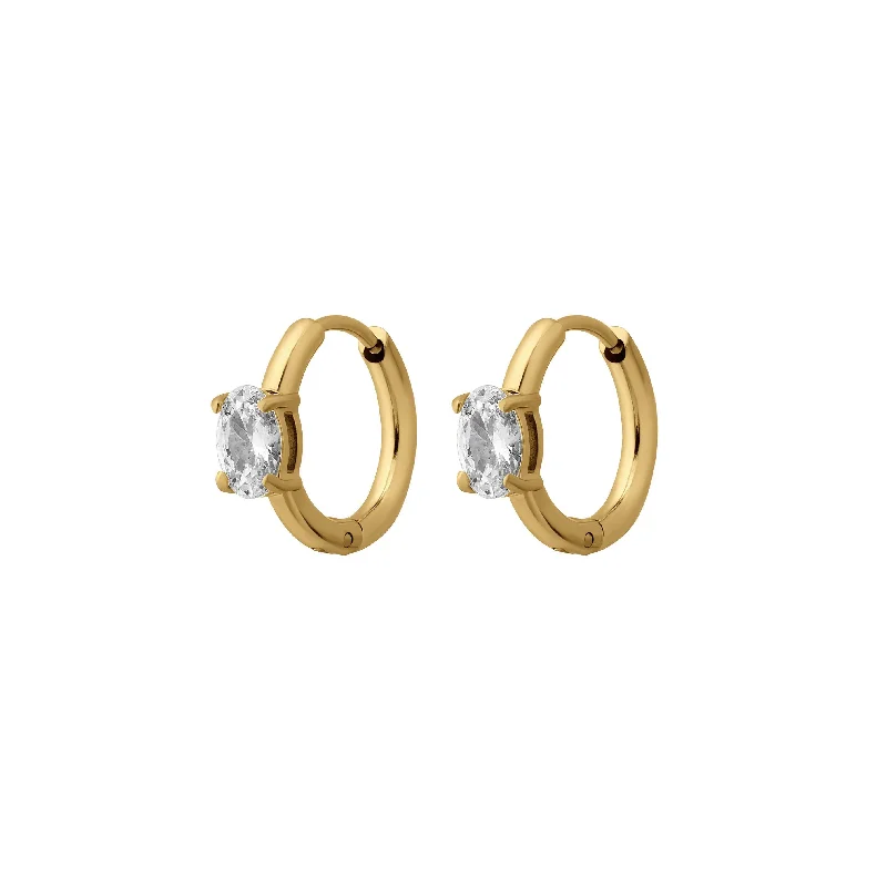 ladies engagement rings art deco flair -Mini Diamond Hoops