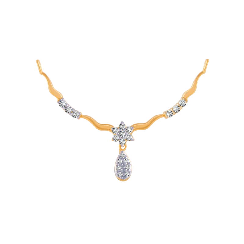 necklaces with arrow detail -14KT (585) Yellow Gold And Diamond Pendant For Women