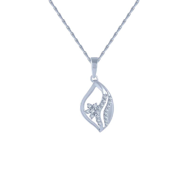 necklaces for bridal elegance -14KT (585) White Gold And Diamond Pendant For Women