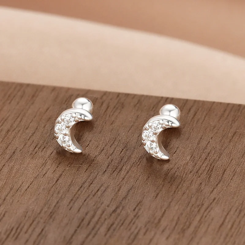 Moon Screw Stud Earrings