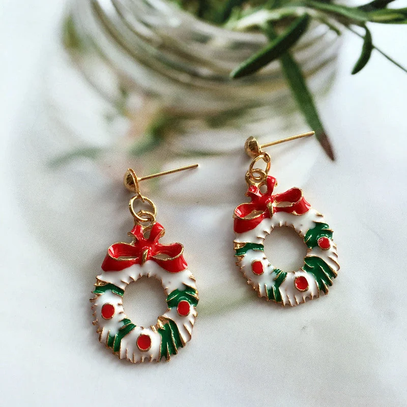 Christmas Circle Ear Studs