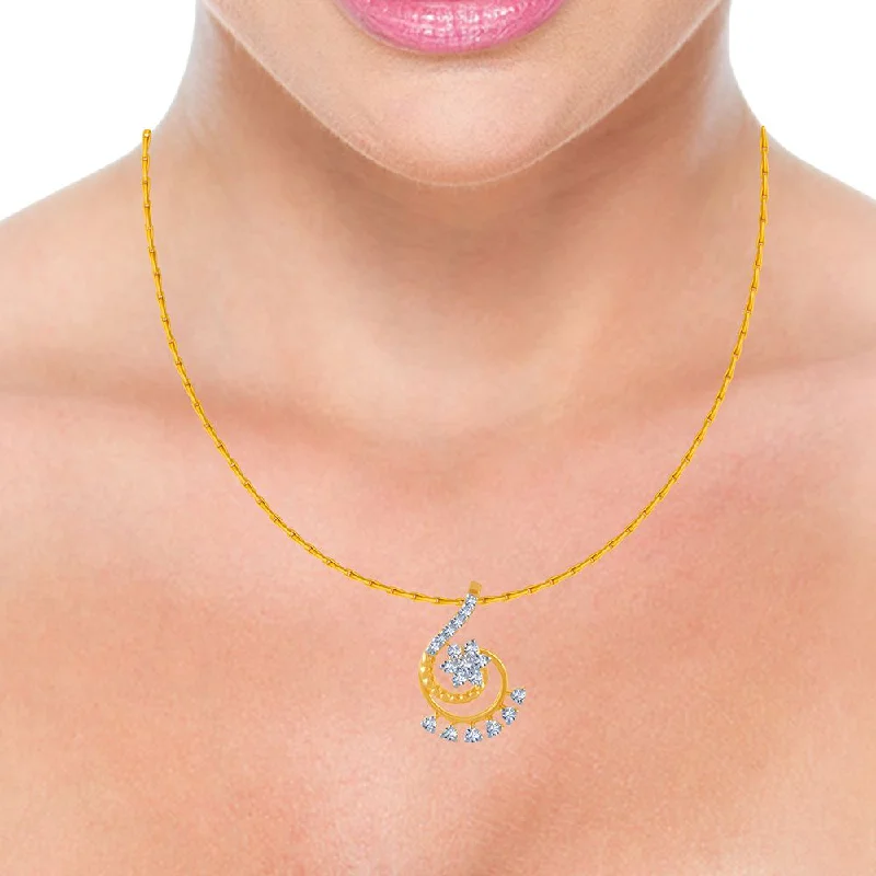 necklaces with evil eye -14k (585) Yellow Gold And Diamond Pendant For Women