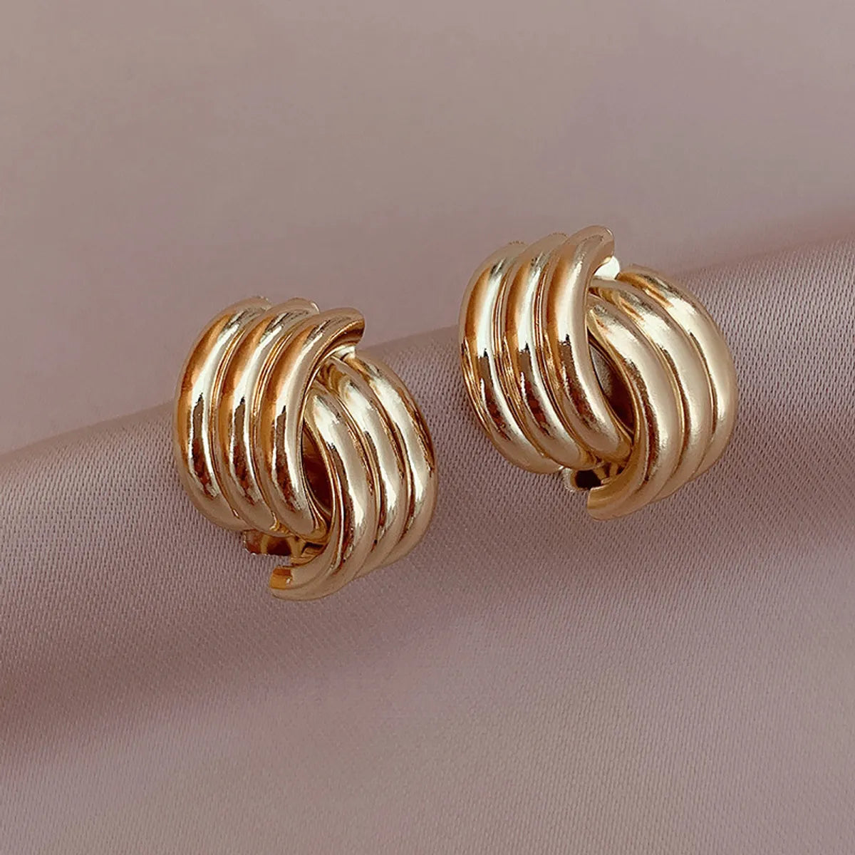 ladies earrings boho chic vibe -Simple Geometric Staggered Alloy Stud Earrings Wholesale