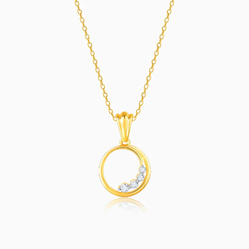 necklaces with sapphire blue -Gold Distant Melody Diamond Pendant