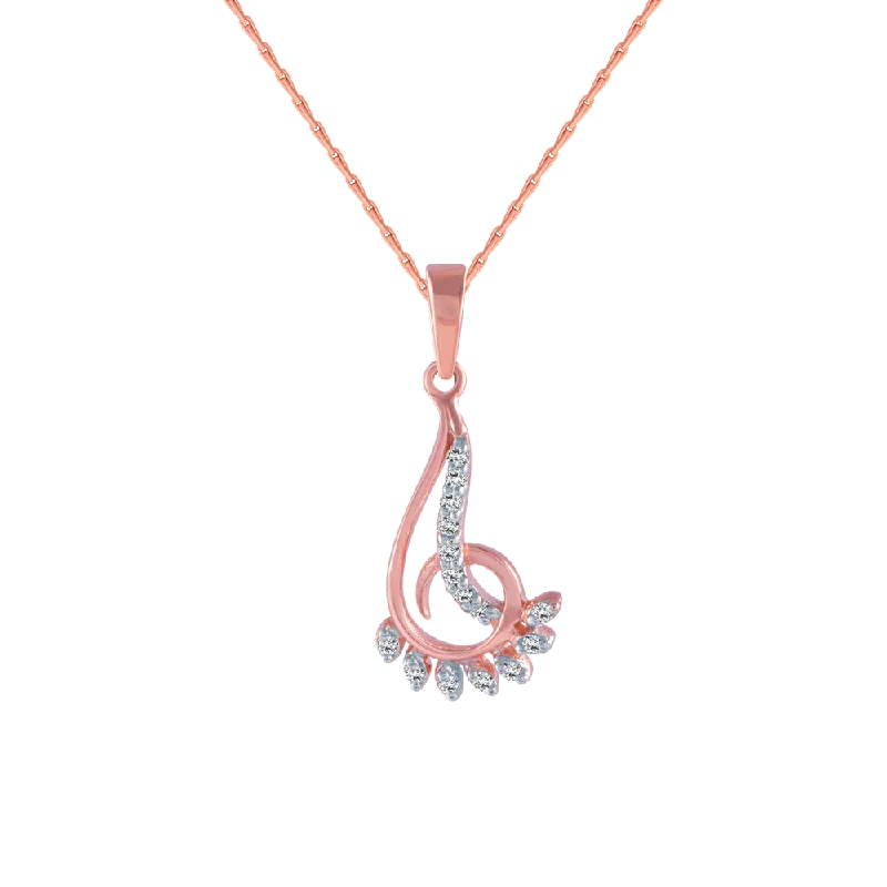 necklaces with peridot green -14KT (585) Rose Gold And Diamond Pendant For Women