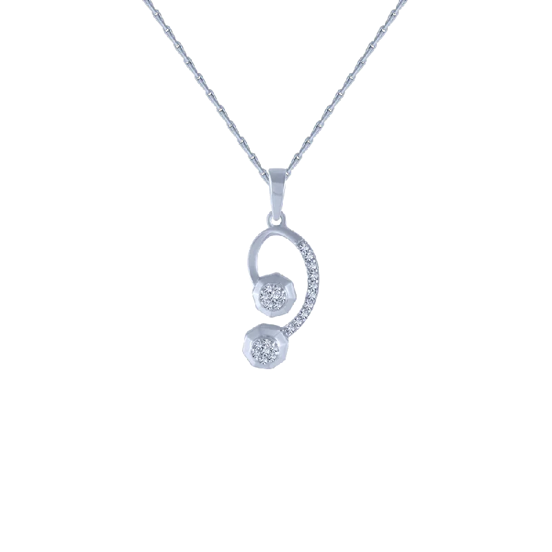 necklaces stylish affordable -14KT (585) White Gold And Diamond Pendant For Women