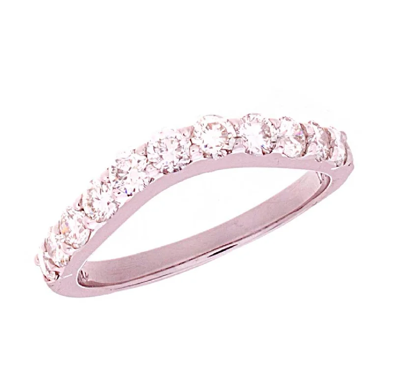 ladies engagement rings round cut brilliance -Curved Diamond Band