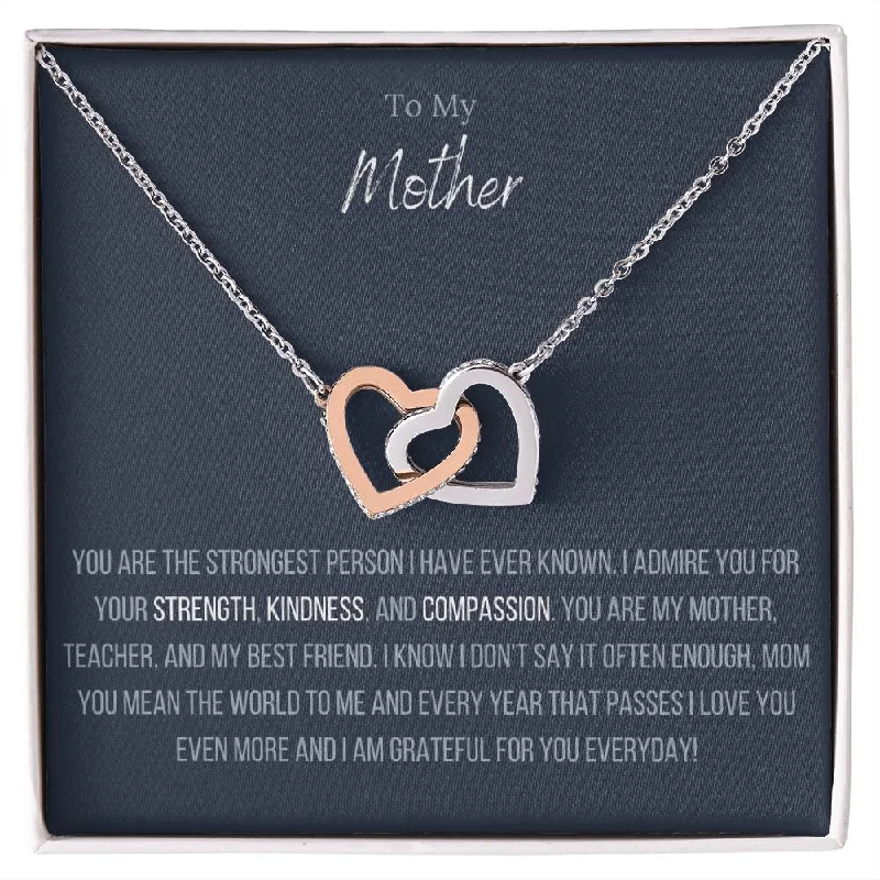 necklaces with engraved name -Interlocking Love™ Necklace To My Mother