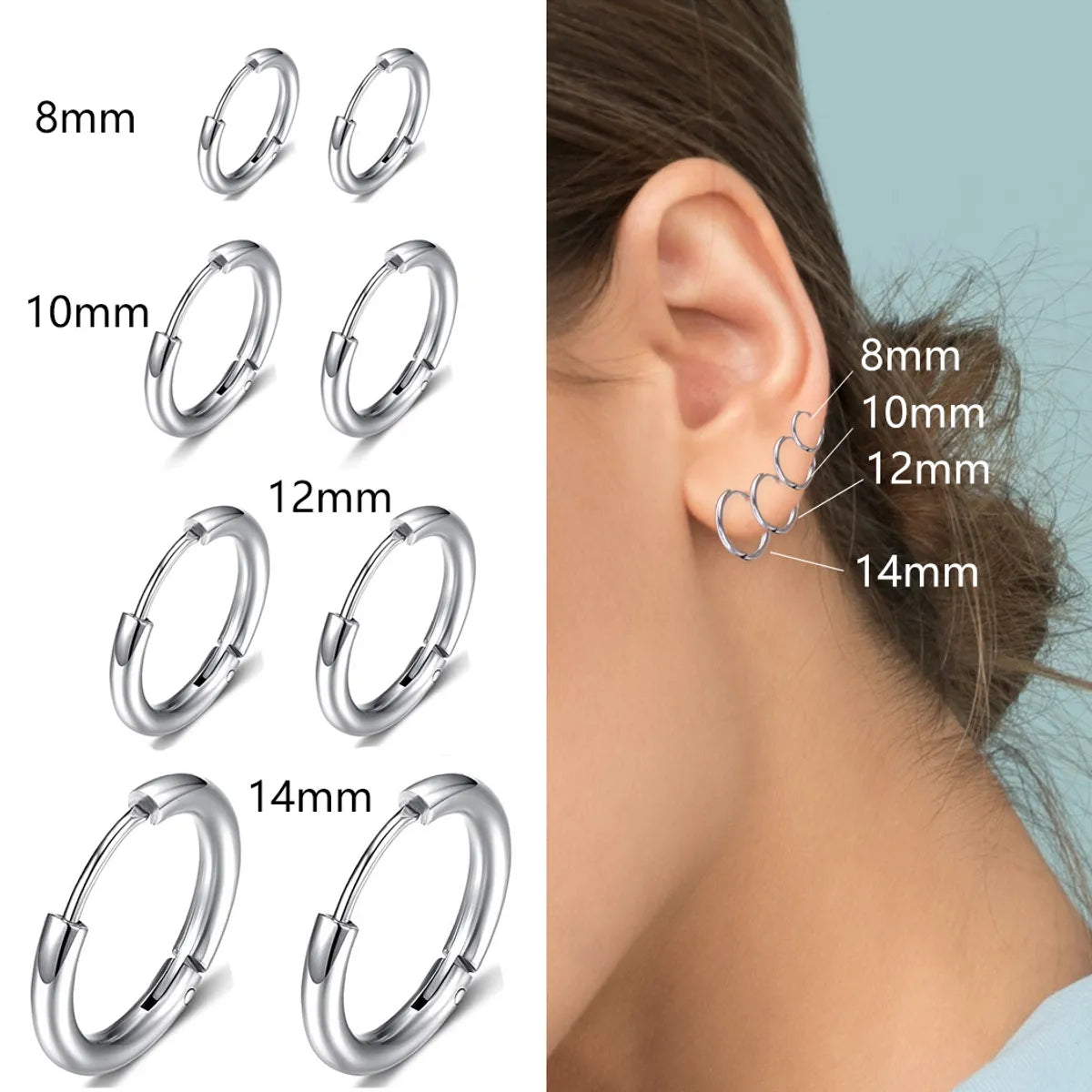 ladies earrings for office elegance -Simple  Stainless Steel Earrings