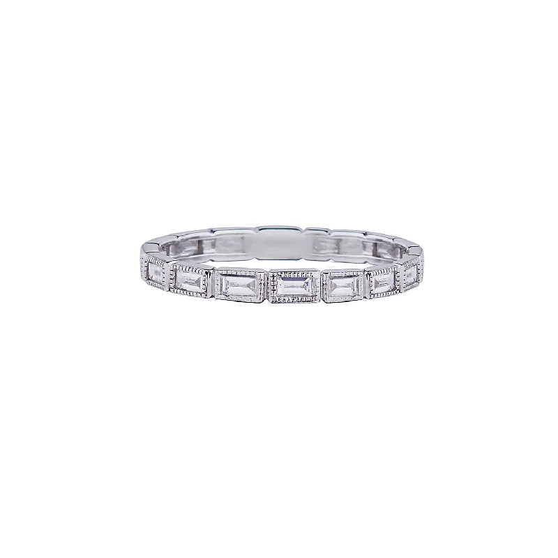 ladies engagement rings with milgrain edge -BAGUETTE DIAMOND ETERNITY BAND