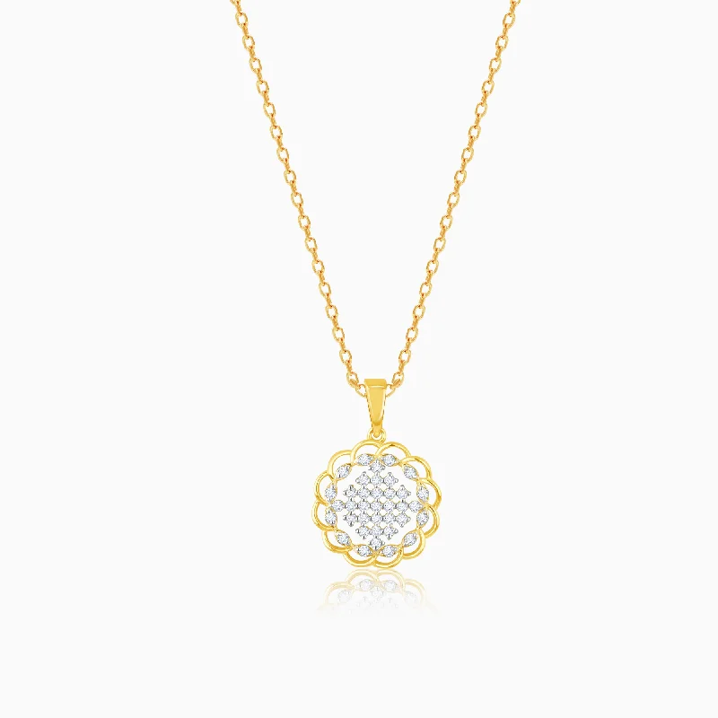 necklaces with infinity symbol -Gold Simple Rendezvous Diamond Pendant