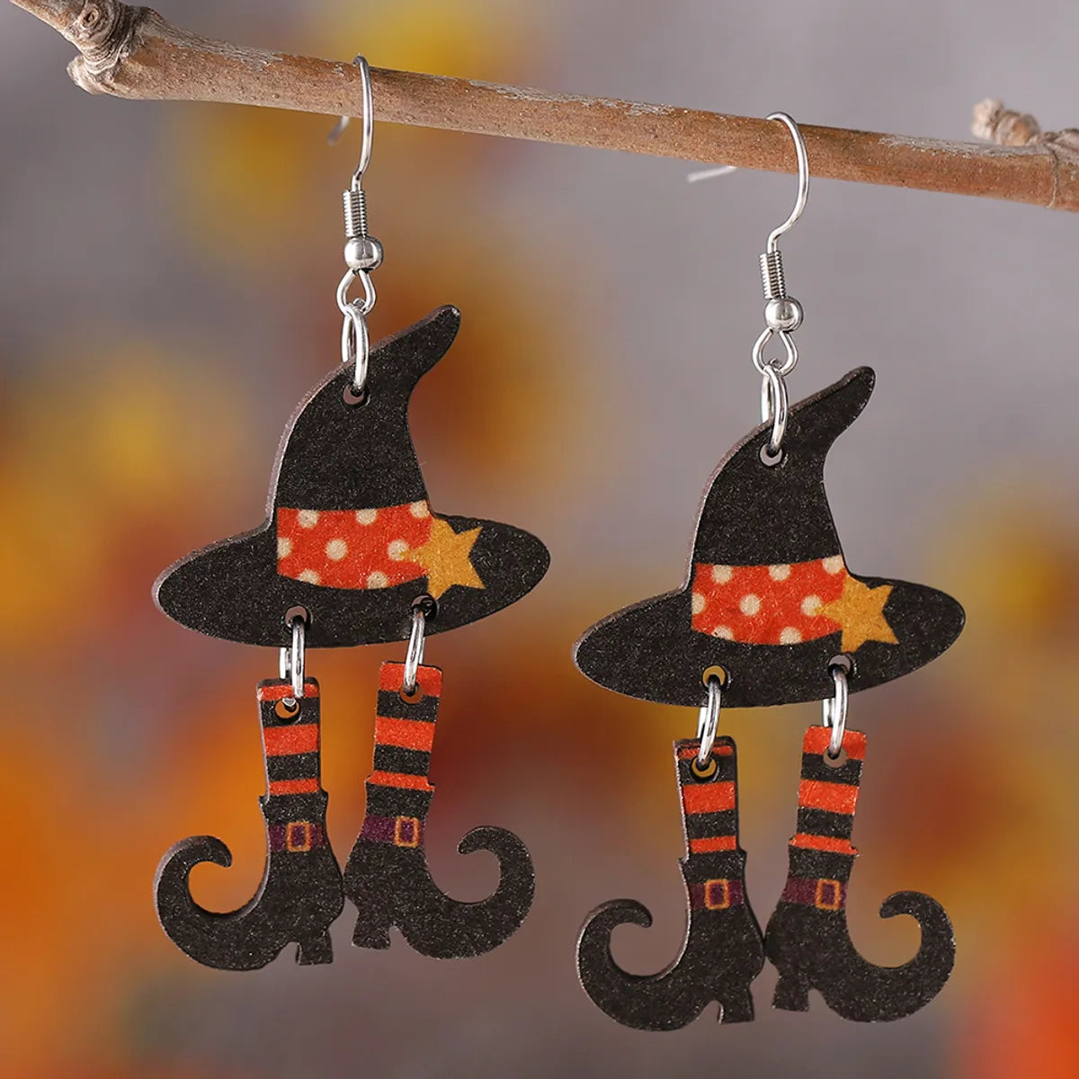 ladies earrings chandelier bold style -Wholesale Jewelry Vintage Style Hat Wood Drop Earrings