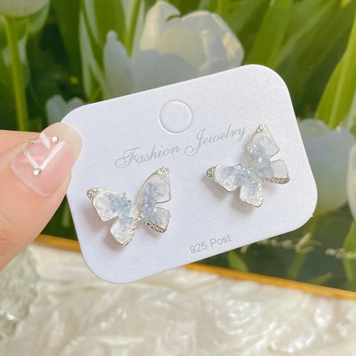 Sj13 Micro-Inlaid Blue Crystal Butterfly