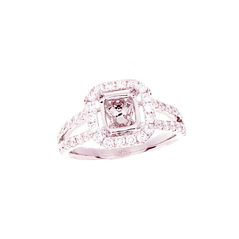 ladies engagement rings with diamond solitaire -Diamond Semi Mount