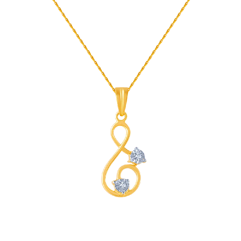 necklaces for women gold elegance -14k (585) Yellow Gold And Diamond Pendant For Women