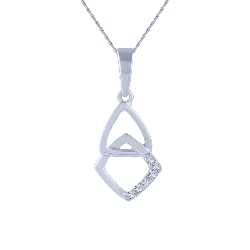 necklaces for fashion lovers -14KT (585) White Gold And Diamond Pendant For Women