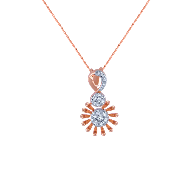 necklaces for young women -14k (585) Rose Gold And Diamond Pendant For Women