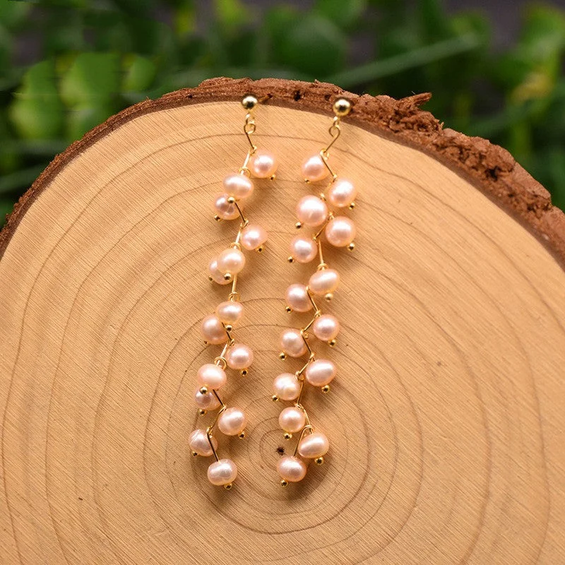 Natural Pink Pearl Earrings