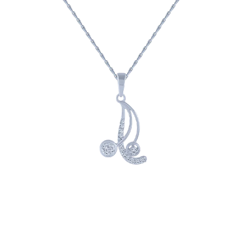 necklaces for birthday gift -14KT (585) White Gold And Diamond Pendant For Women