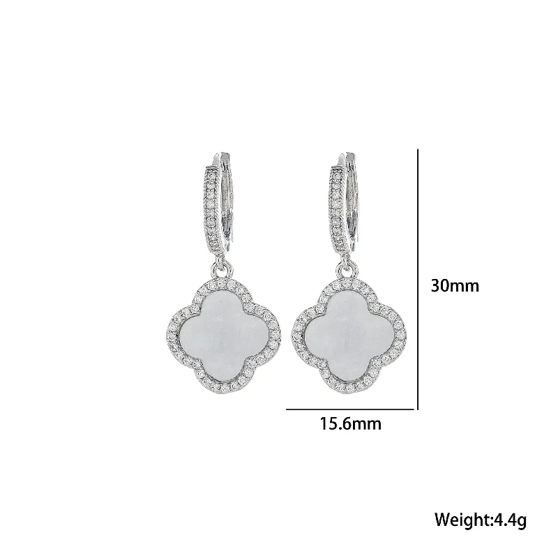 542 Steel White Bell Earrings