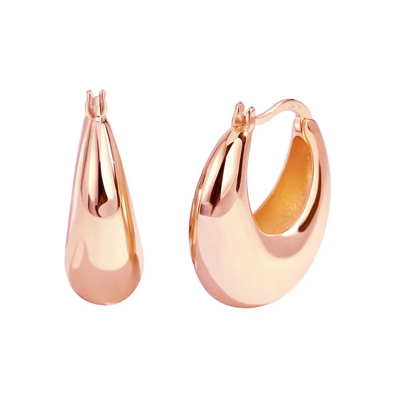 Rose Gold Arc Earrings