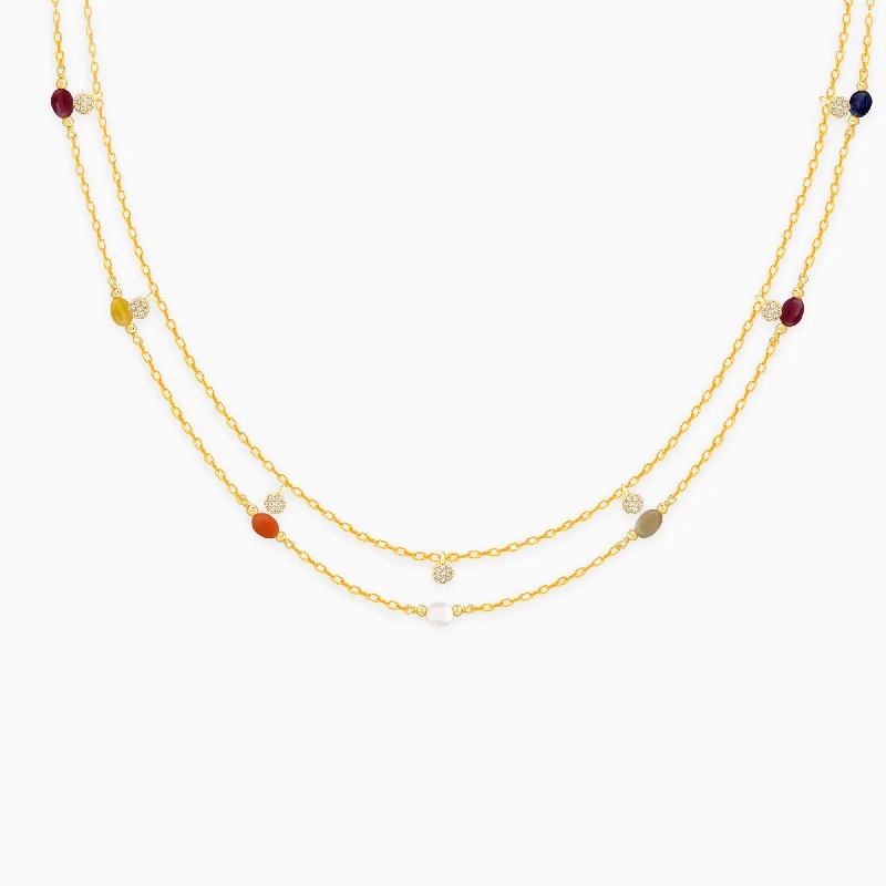 necklaces for everyday wear -Golden Vivid Beaded Necklace