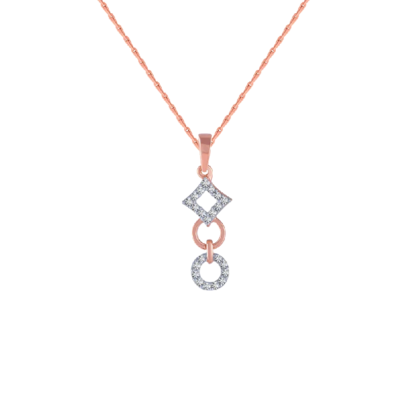 necklaces with opal gem -14KT (585) Rose Gold And Diamond Pendant For Women