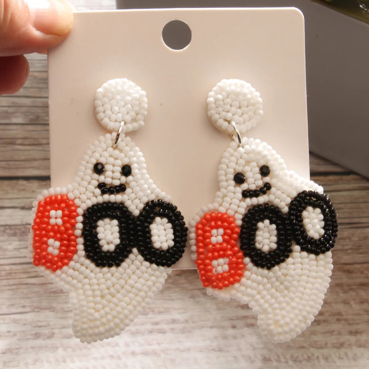 ladies earrings with yellow citrine -1 Pair Exaggerated Funny Letter Ghost Beaded Cloth Drop Earrings