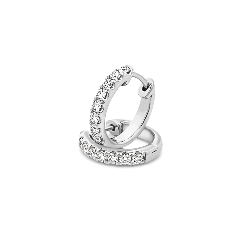 ladies engagement rings romantic proposal -Diamond Huggie Hoops