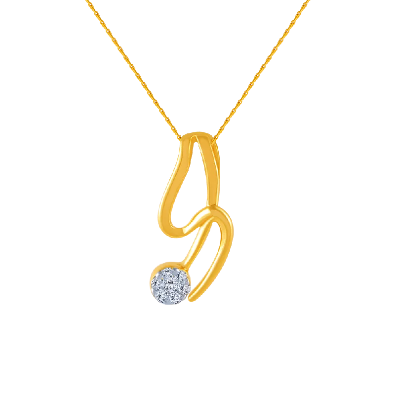 necklaces for holiday gift -14k (585) Yellow Gold And Diamond Pendant For Women