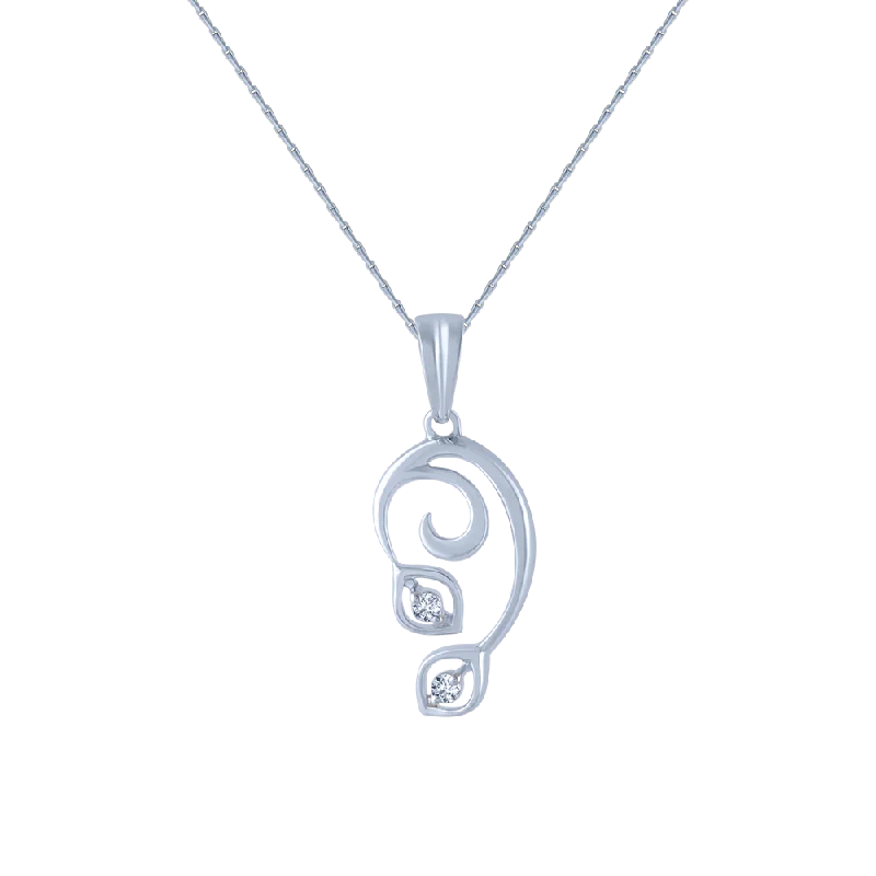 necklaces for prom night -14k (585) White Gold And Diamond Pendant For Women