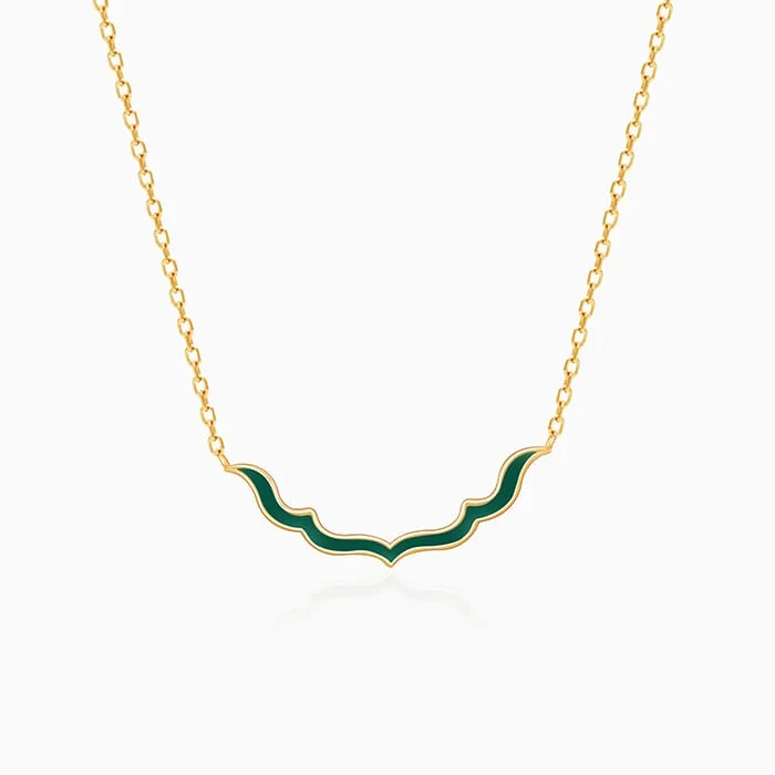 necklaces for prom night -Golden Emerald Nawab Necklace