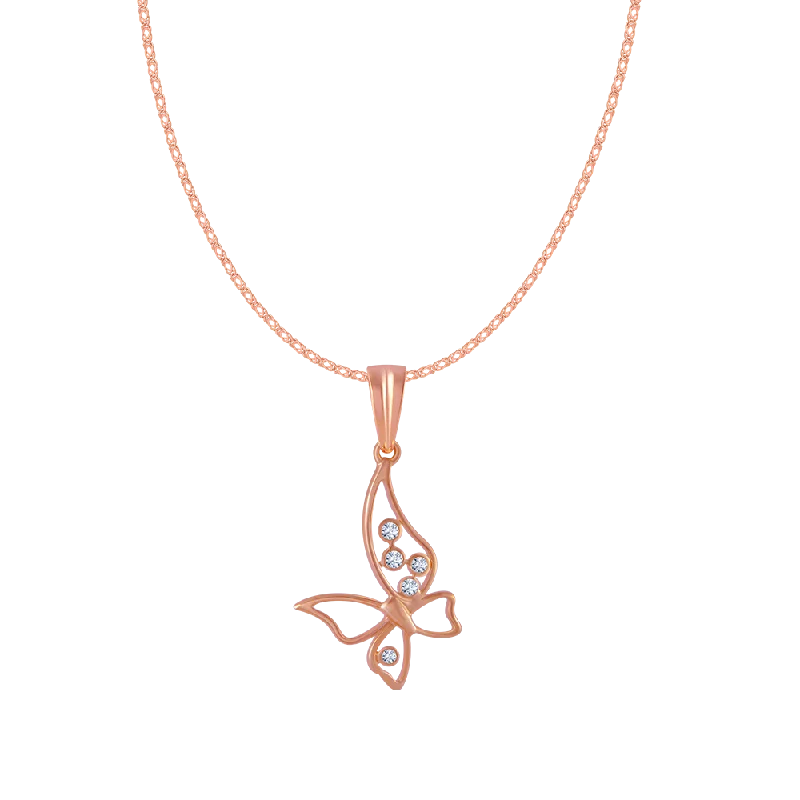 necklaces romantic delicate look -14KT (585) Rose Gold And Diamond Pendant For Women