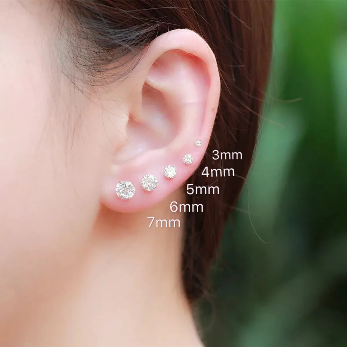 ladies earrings lightweight comfort -1 Pair Simple Style Geometric Sterling Silver Zircon Ear Studs