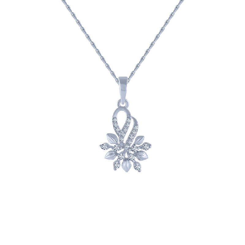 necklaces trendy 2025 design -14KT (585) White Gold And Diamond Pendant For Women