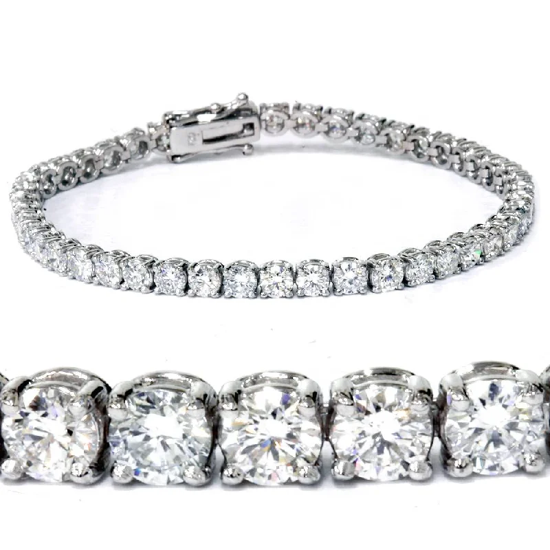 bracelets elegant gold tone -7 Ct T.W. Round Lab Grown Diamond Tennis Bracelet 14K White Gold 7"