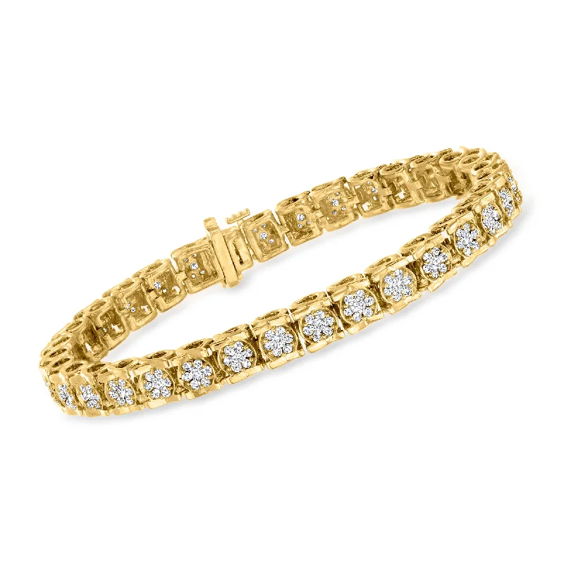 bracelets for bridal elegance -Ross-Simons Diamond Tennis Bracelet in 18kt Gold Over Sterling