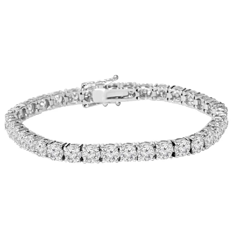 bracelets with black onyx -9 1/2 ct Genuine Diamond Tennis Bracelet 7" 14K White Gold