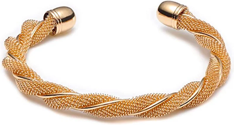 bracelets for bold fashion -18k Gold Cuff Textured Cuff Bracelet