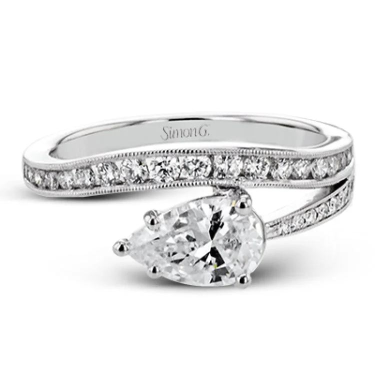 ladies rings for anniversary love -Bold shapes crafted in 18k white gold and diamonds make this ring unforgettable.