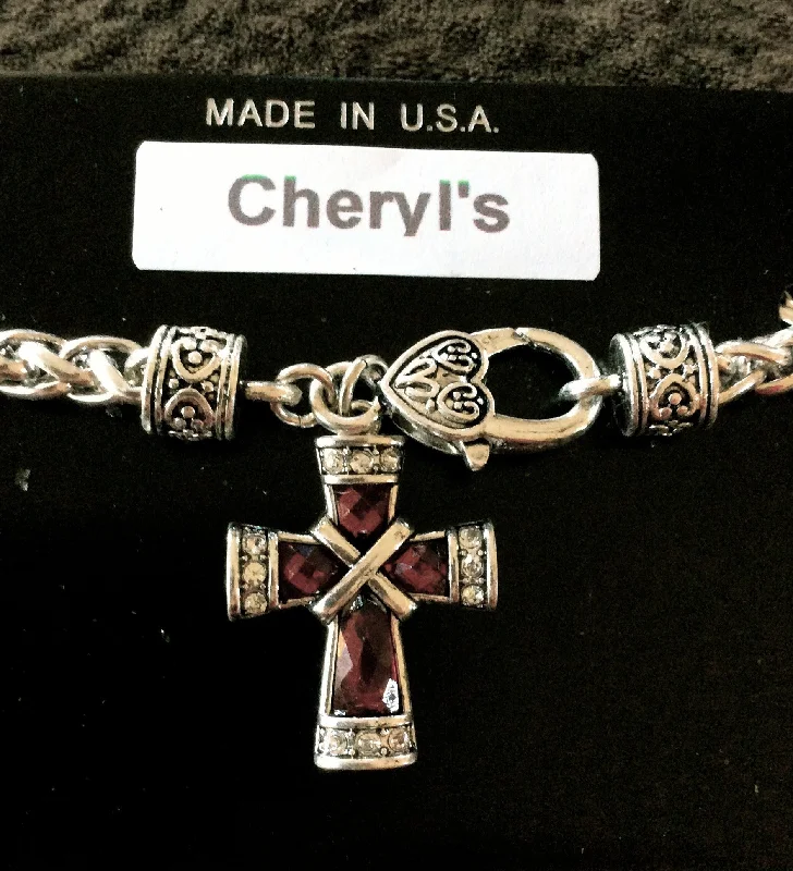 bracelets for couples love -Red Cross Clasp Bracelet