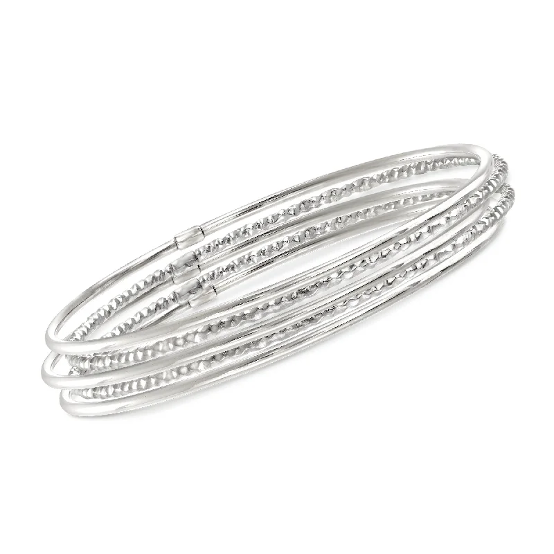 bracelets for teens trendy -Ross-Simons Italian Sterling Silver Jewelry Set: 5 Bangle Bracelets